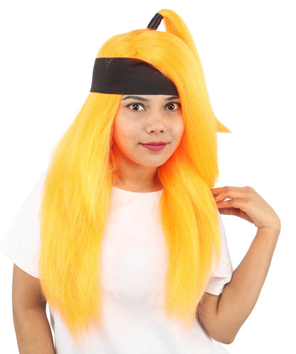 Women's High Ponytail Ninja Wig | Multiple Color Options | Create of synthetic fiber, long straight texture with top-tied fountain, breathable base | Cosplay, Halloween, theater, party, performance, costume events