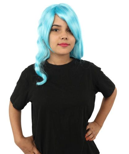 HPO Adult Women's Anime Character Wig | Multiple Color Options | Synthetic Fiber with Side Swept Bangs and Top Tuft | Halloween Party and Comic Con Events