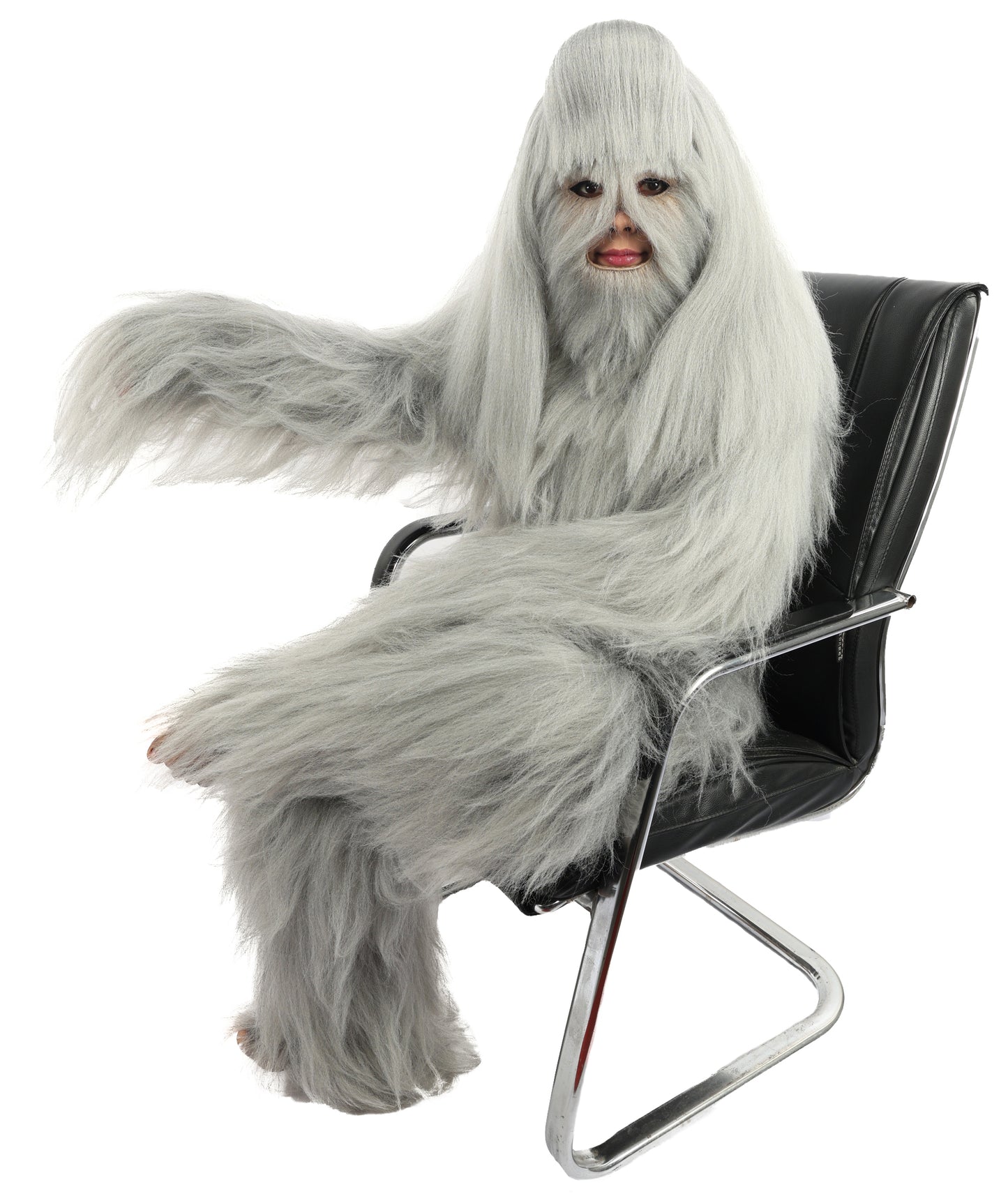 HPO Teen Extreme Hairy Person Costume Bundle & Mask Set - Full-Body Hair Suit Extra-Long Costume Wig for Halloween, Cosplay & Parties - Multiple Color Options