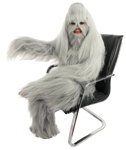 HPO Teen Extreme Hairy Person Costume Bundle & Mask Set - Full-Body Hair Suit Extra-Long Costume Wig for Halloween, Cosplay & Parties - Multiple Color Options