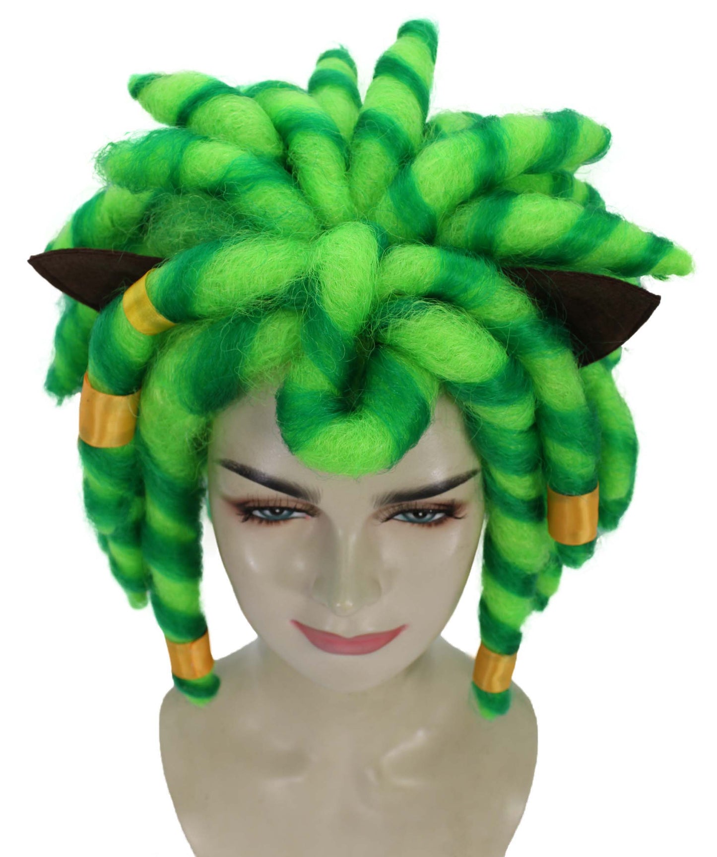 HPO Women's Superhero Green Braided Ponytail Wig I Halloween Wig I Flame-retardant Synthetic Fiber