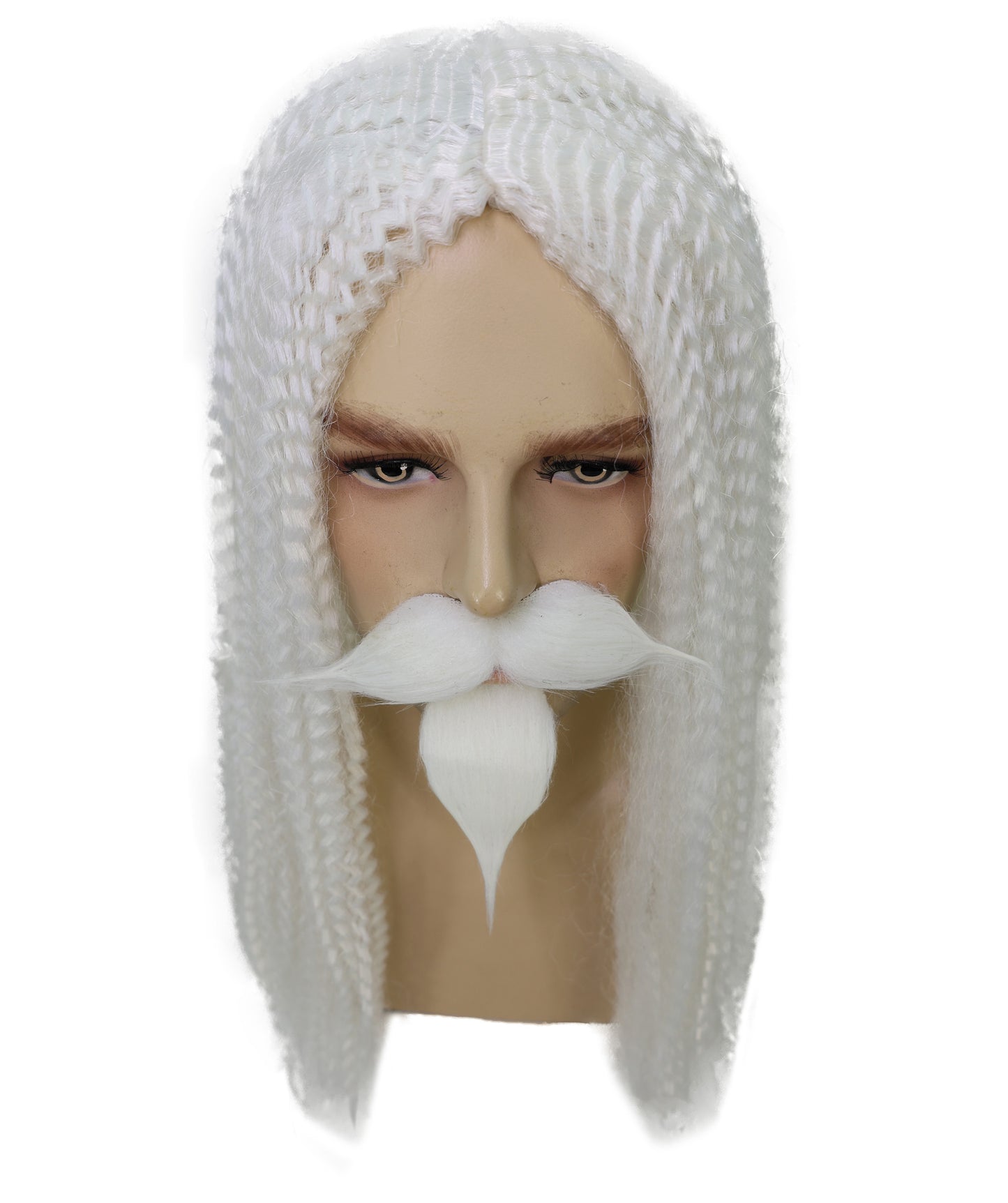 HPO Men's Curly Musketeer Wig Beard & Mustache Set | Multicolor Options | Halloween and Cosplay Wig | Flame-retardant Synthetic Fiber
