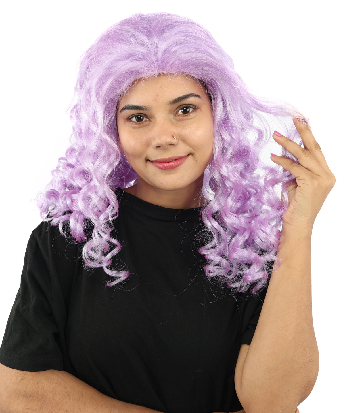 HPO Adult Women’s 16-Inch Medium Wig with Soft Curls | Multiple Color Options | Ideal for Cosplay, and Themed Events | Elegant, Versatile Hairpiece for Various Looks
