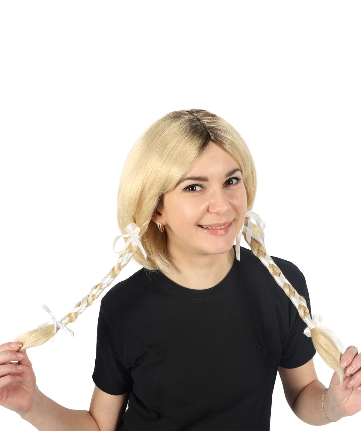 HPO Women's Sabrina Carpenter-Inspired Braids Blonde Wigs and Halloween Themed Parties, Long Synthetic Hair with Adjustable Cap for Comfort  Style