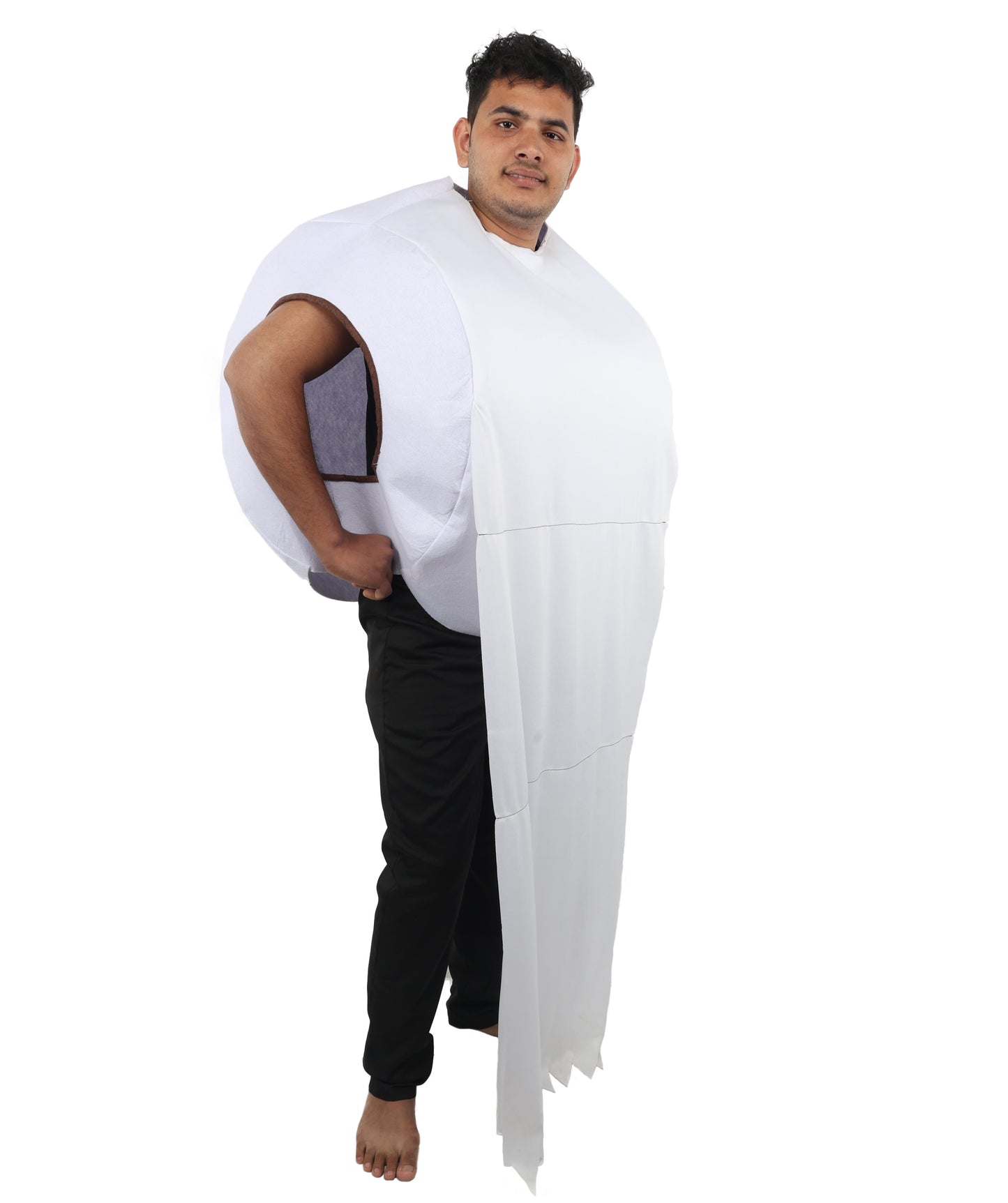 HPO Men's Toilet Paper Roll Costume | Full Body Humor Outfit with Roll Design | Party Appearance for Cosplay & Halloween