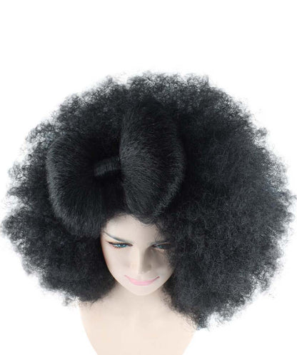 HPO Women's Jumbo Afro Small Bow Wigs Collections | Super Size Halloween Wigs | Premium Breathable Capless Cap