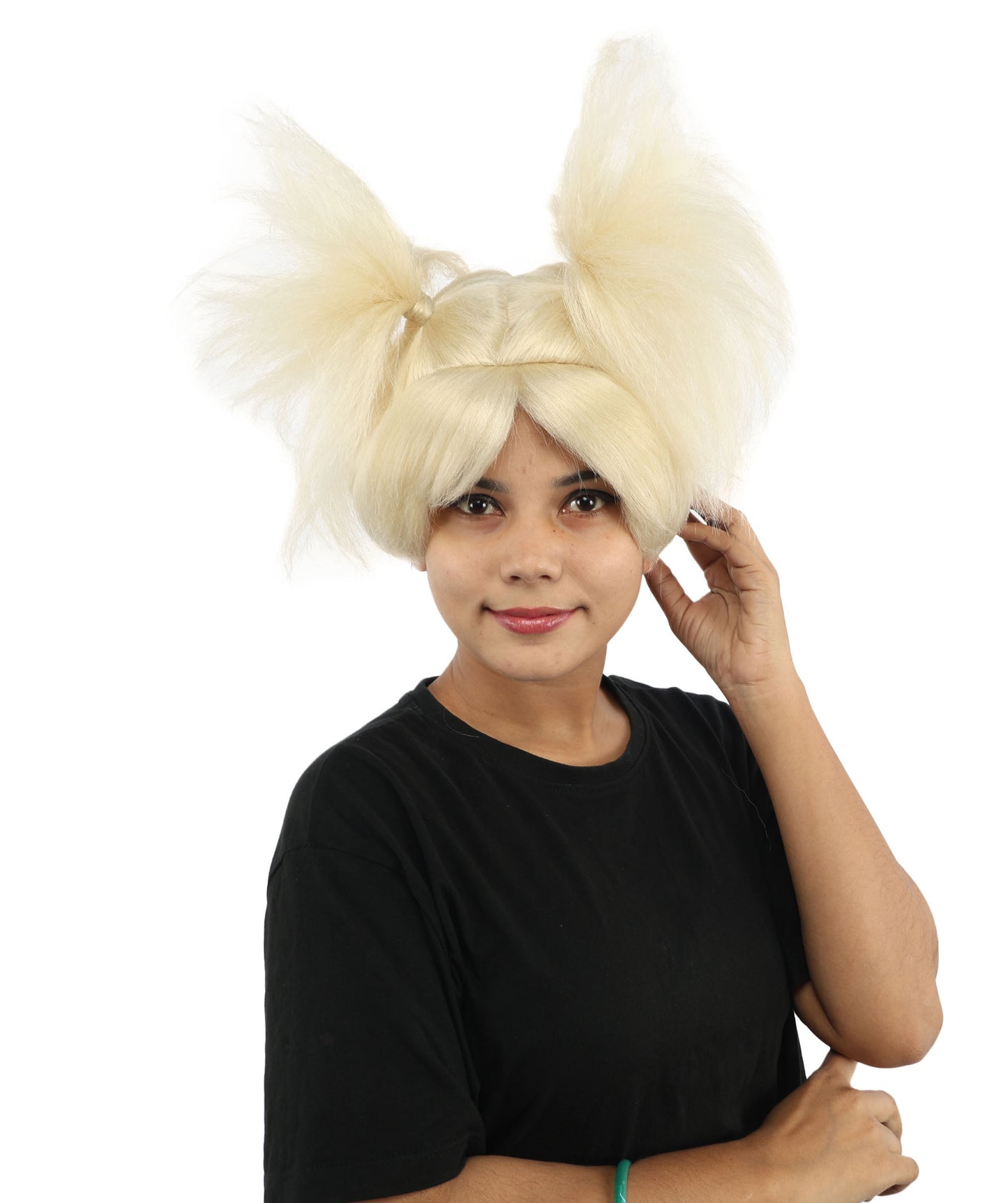 HPO Women’s 15-Inch Orange Spiky Troll Wig | Fun Animated Character | Bright and Bold Look for Halloween, Cosplay, and Themed Party