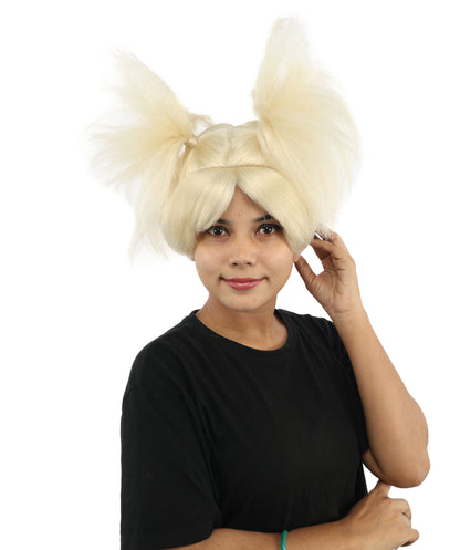 HPO Women’s 15-Inch Orange Spiky Troll Wig | Fun Animated Character | Bright and Bold Look for Halloween, Cosplay, and Themed Party
