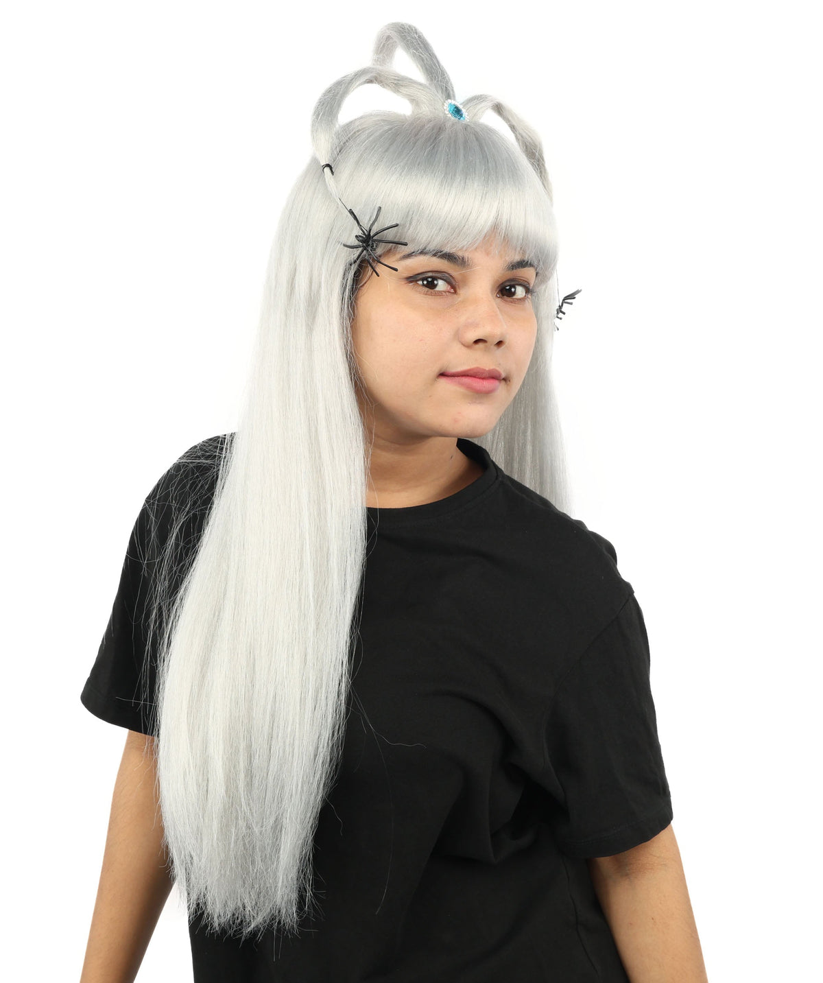 HPO Adult Women's Spider Gothic Sculpted Wig | Multiple Color Options, create of synthetic fiber, architectural spider-leg loops with blunt bangs, breathable base | Party, Halloween, theater, drag, performance, costume events