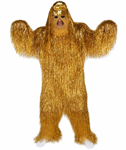 HPO UnisexTinsel Hairy Costume, Bundle & Mask Set | Full-Body Suit & Matching Mask | Long Hair Funny Costume for Halloween, Performers, Cosplay & Mascots | Multicolor Options