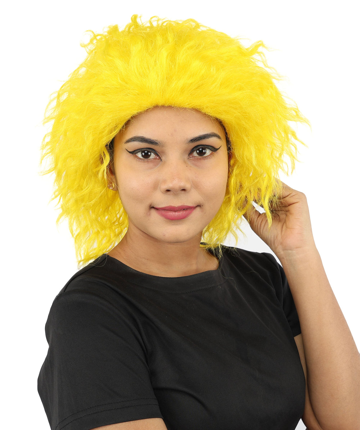 HPO Adult & Teen Women’s 15-Inch Curly Wig | Multiple Color Options | Wavy Voluminous Style | Idal for Costume, Cosplay, and Themed Events
