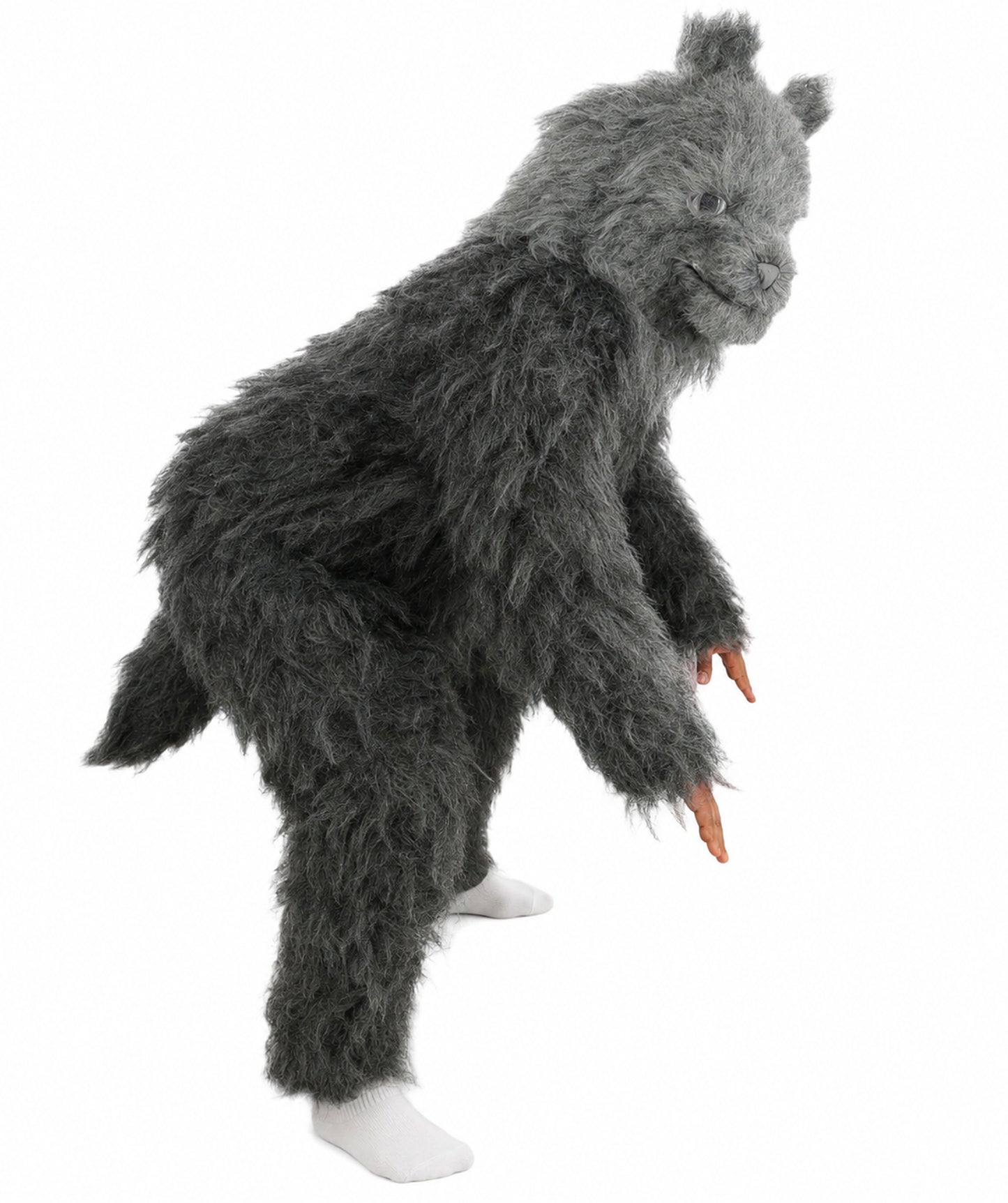 HPO Unisex Dark Grey Wolf Mascot Costume Bundle & Mask Set | Realistic Animal Full Coverage Outfit | Crafted for Parties and Cosplay events