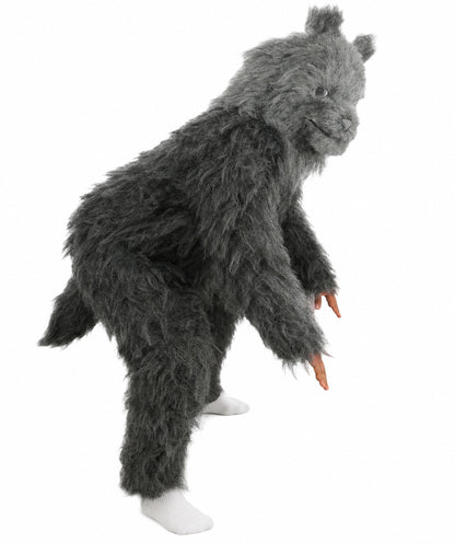 HPO Unisex Dark Grey Wolf Mascot Costume Bundle & Mask Set | Realistic Animal Full Coverage Outfit | Crafted for Parties and Cosplay events