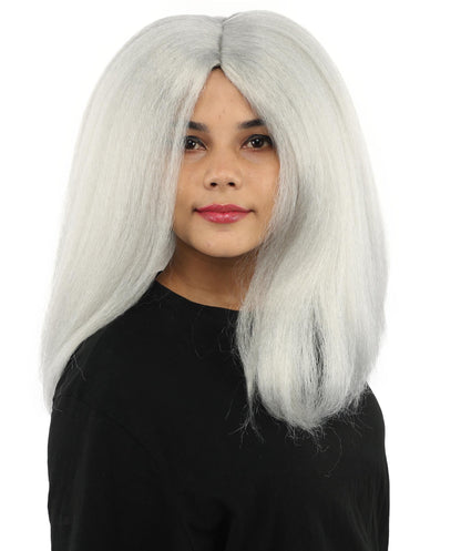 HPO Adult Women's Long Rounded Cartoon Hair Wig | Multiple Color Options | Bubble Bob, Deep Side Part, Heat Friendly Synthetic Strands & Breathable Net | Fancy Dress, Stage Show, Animated Character Events, Halloween & Festival