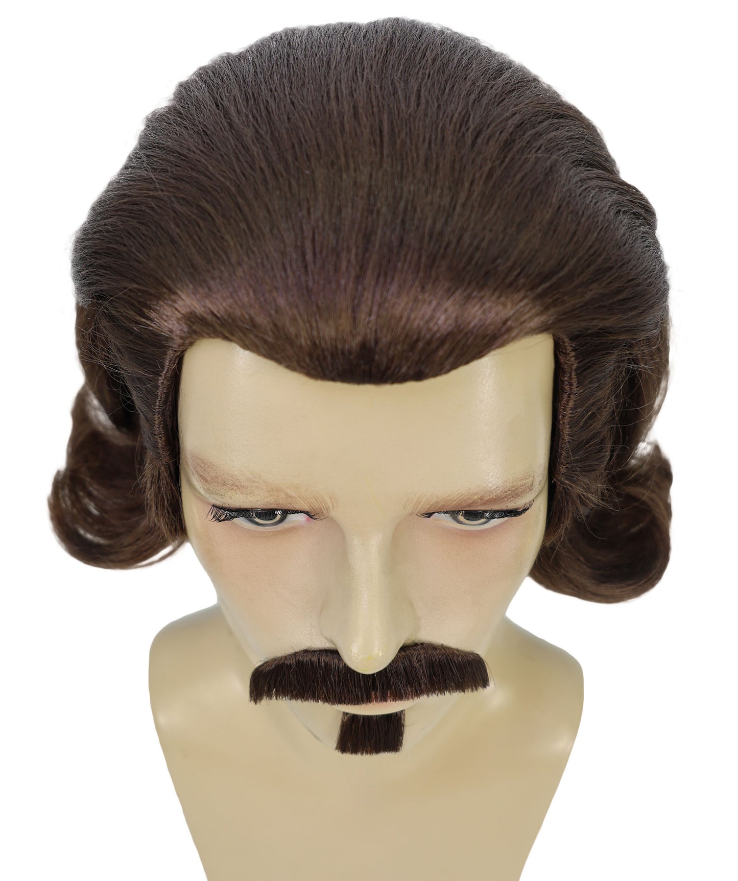Men's Black Slick Back Dutch Van Der Linde Wig – Red Dead Redemption Inspired Costume Wig for Cosplay & Halloween – Realistic Long Curly Slick Back Hair Wig for Men