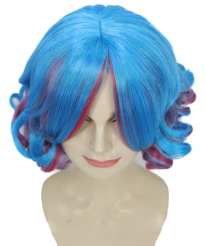 Women's Short Curly Multicolor Wig – Vibrant Synthetic Fiber for Festivals, Anime Conventions, and Halloween Parties Breatheble Capless Cap