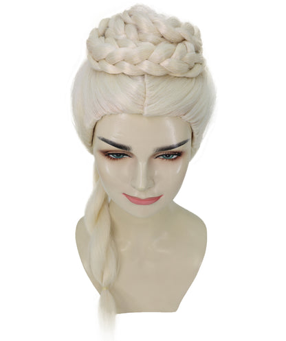 Women’s Blonde Dragon Queen Wig | Long Braid Fantasy Princess Hair for Halloween Parties