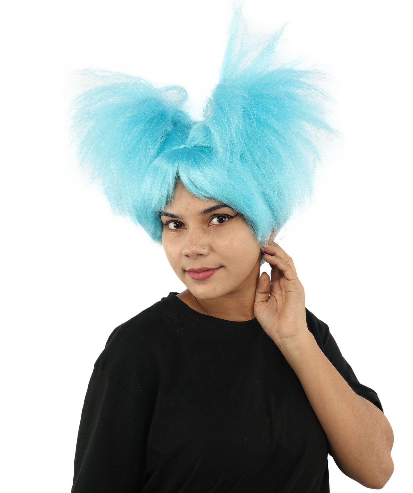 HPO Women’s 15-Inch Orange Spiky Troll Wig | Fun Animated Character | Bright and Bold Look for Halloween, Cosplay, and Themed Party