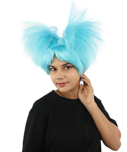 HPO Women’s 15-Inch Orange Spiky Troll Wig | Fun Animated Character | Bright and Bold Look for Halloween, Cosplay, and Themed Party