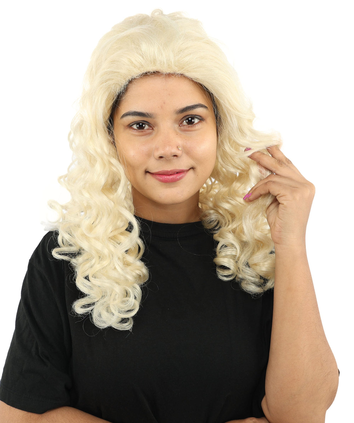 HPO Adult Women’s 16-Inch Medium Wig with Soft Curls | Multiple Color Options | Ideal for Cosplay, and Themed Events | Elegant, Versatile Hairpiece for Various Looks