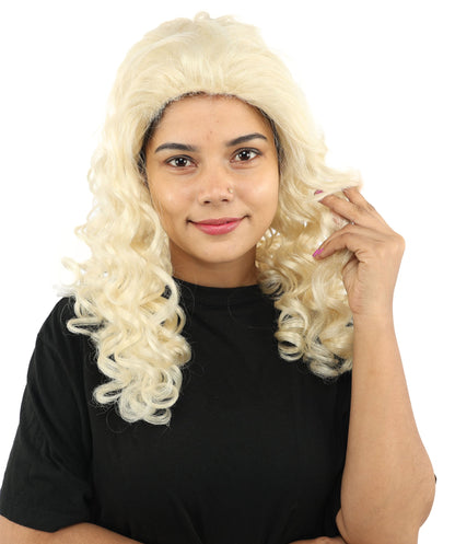 HPO Adult Women’s 16-Inch Medium Wig with Soft Curls | Multiple Color Options | Ideal for Cosplay, and Themed Events | Elegant, Versatile Hairpiece for Various Looks