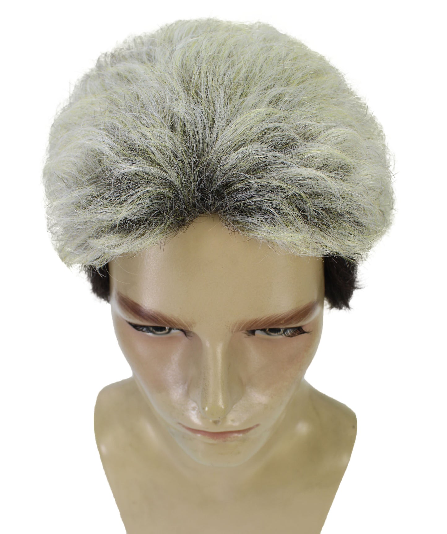 HPO Adult Men’s Sporty Natural-Looking Voluminous Short Blonde Curly Wig | Ideal for Sporty & Casual Look | Flame-retardant Synthetic Fiber