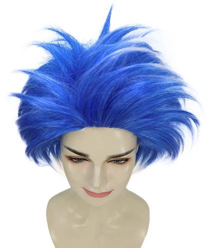 Unisex Blue Crazy Wig for Party & Halloween | Funky Synthetic Hair Wig for Adults & Teens
