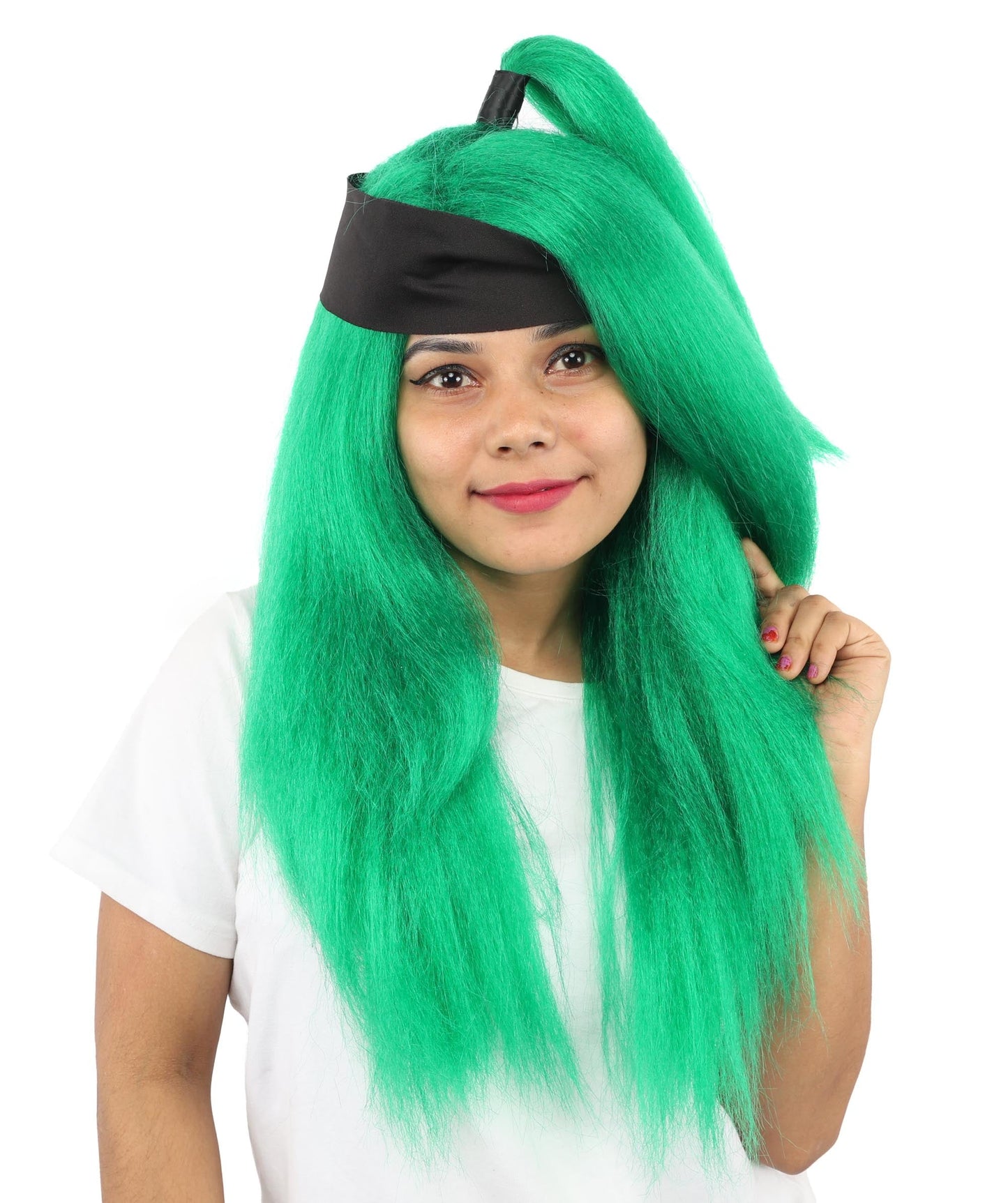 Women's High Ponytail Ninja Wig | Multiple Color Options | Create of synthetic fiber, long straight texture with top-tied fountain, breathable base | Cosplay, Halloween, theater, party, performance, costume events