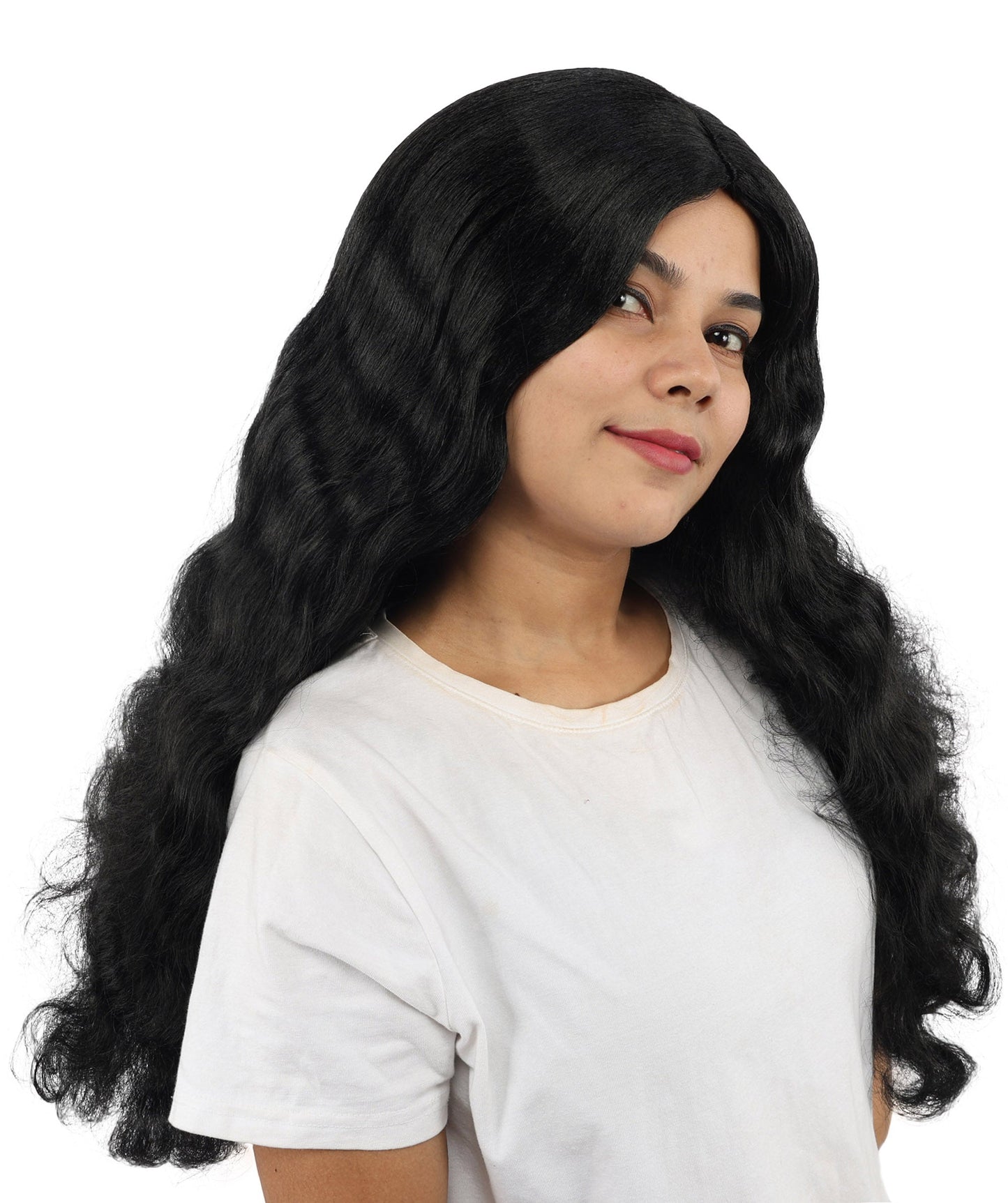 HPO Adult Women's Long Wavy Wig | Multiple Color Options | Center Parted Ginger Curls with Voluminous Ends, Heat Resistant Synthetic Fiber & Breathable Cap | Halloween, Teen Roleplay, Theater, Themed Party & Costume Events