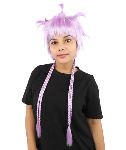 HPO Adult Women's Animal Ear Braided Wig | Multiple Color Options | Synthetic fiber, short bob with sculpted ears and long micro-braids, breathable base | Party, Halloween, theater, drag, performance, costume events