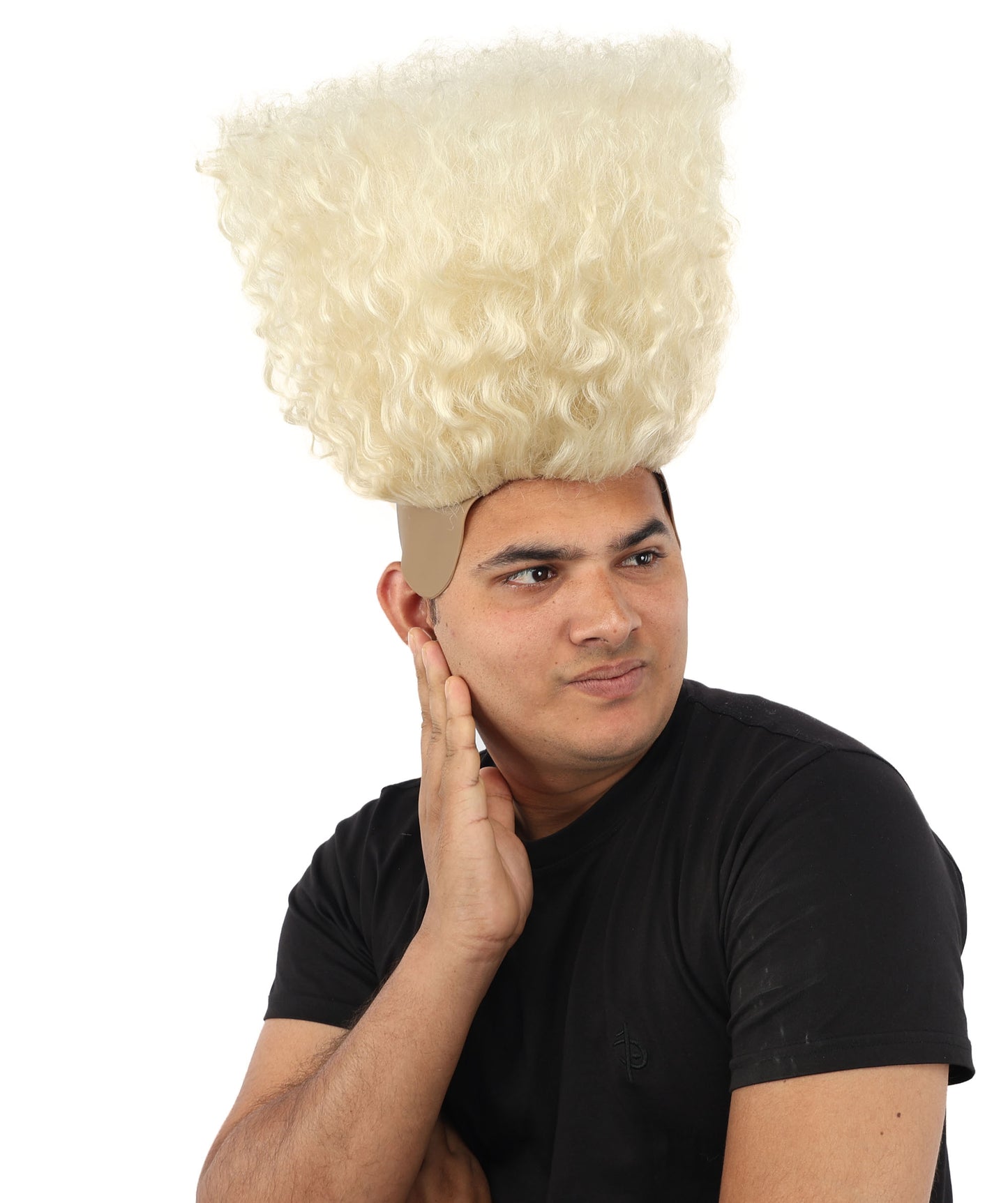 HPO Men’s Tall Afro Wig | Multicolor Options | Animated Scientist Style Hair | Funny Hairpiece with Bouncy Curls and Capless Cap | Retro Nerd Look for Parties, Shows & Halloween