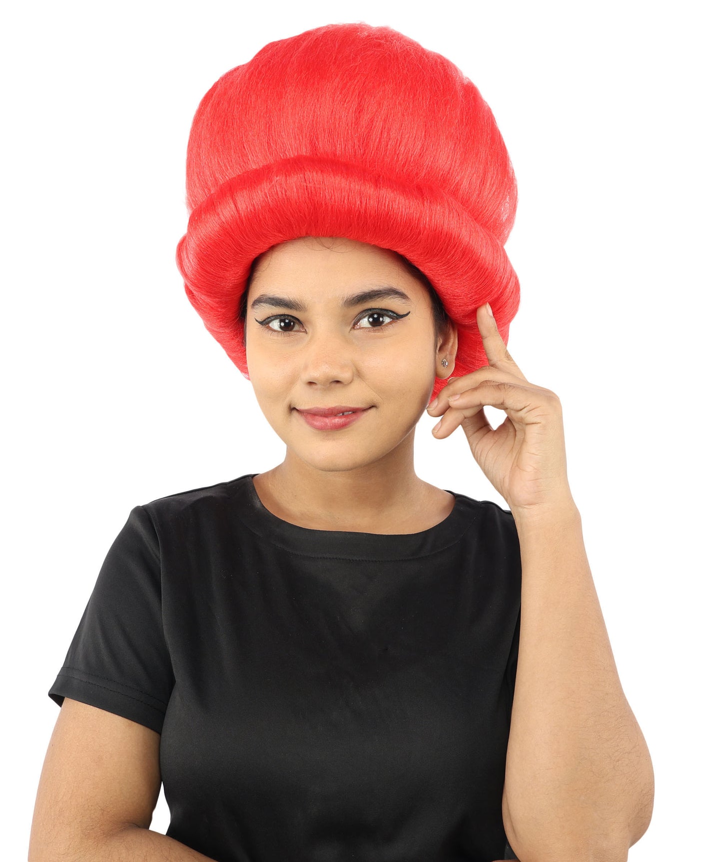 HPO Women's Voluminous Golden Blonde Grandma Wig | Medium Puffy Afro Style with Silver Texture, Synthetic Fiber & Adjustable Fit | Halloween, 100th Day of School, Theater & Funny Costume
