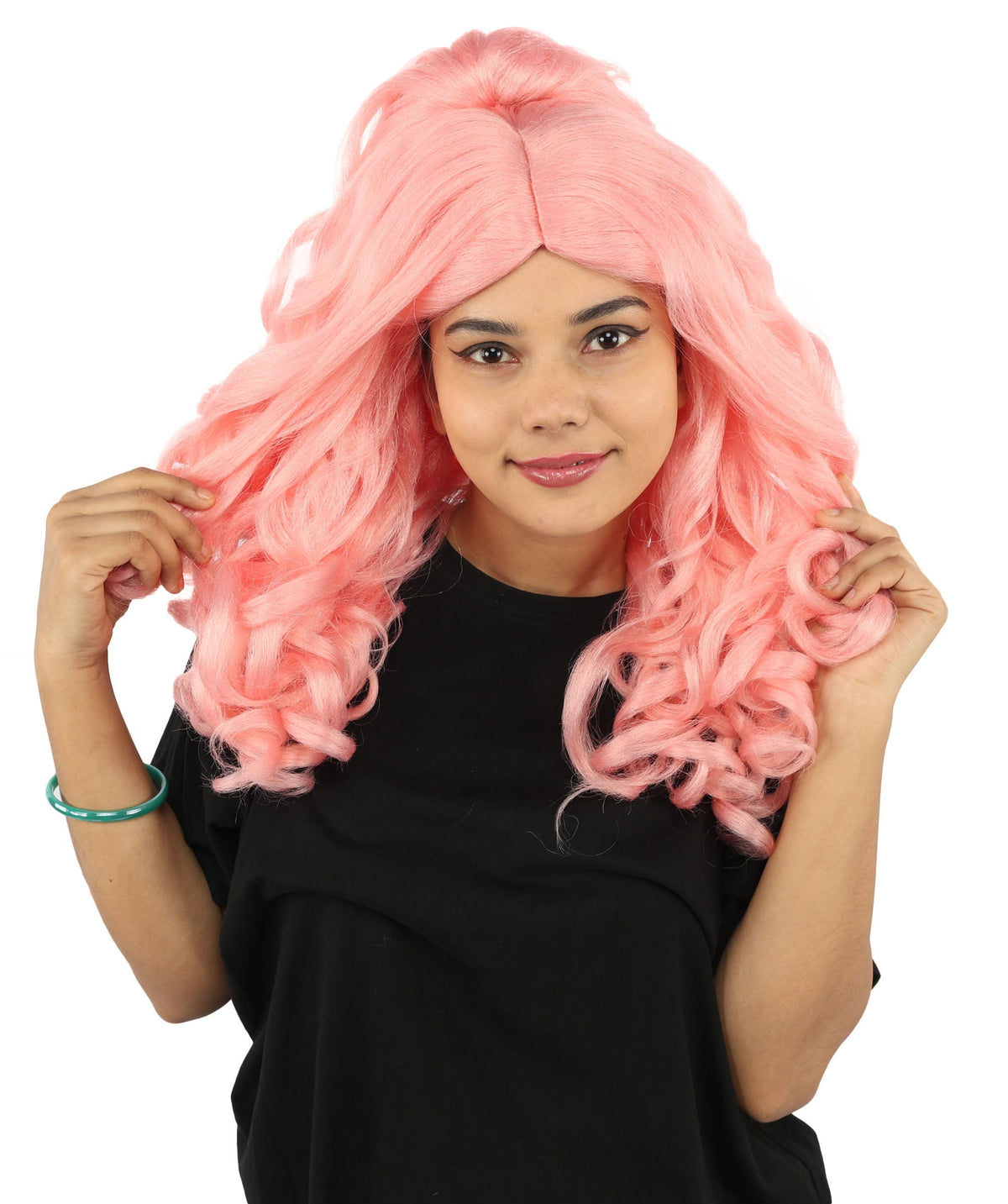 HPO Adult Long 20-Inch Curly Wig | Multiple Color Options | Ideal Cosplay, and Themed Parties | Soft, Natural-Looking, and Easy to Wear
