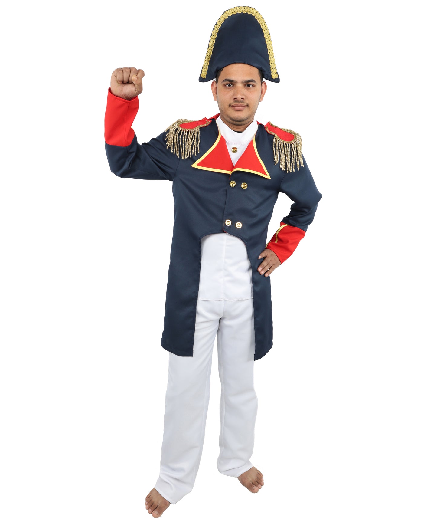 HPO Men’s Military Emperor Style Costume - Formal Command Ornate Jacket | Event Appearance for Theme Nights, Performances