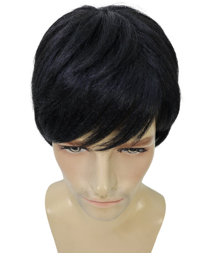 HPO Adult Men's Black Short Hair Wigs Tokyo Revengers Anime Harajuku Cosplay Hairpiece, Adjustable Cap for Comfort & Secure Fit