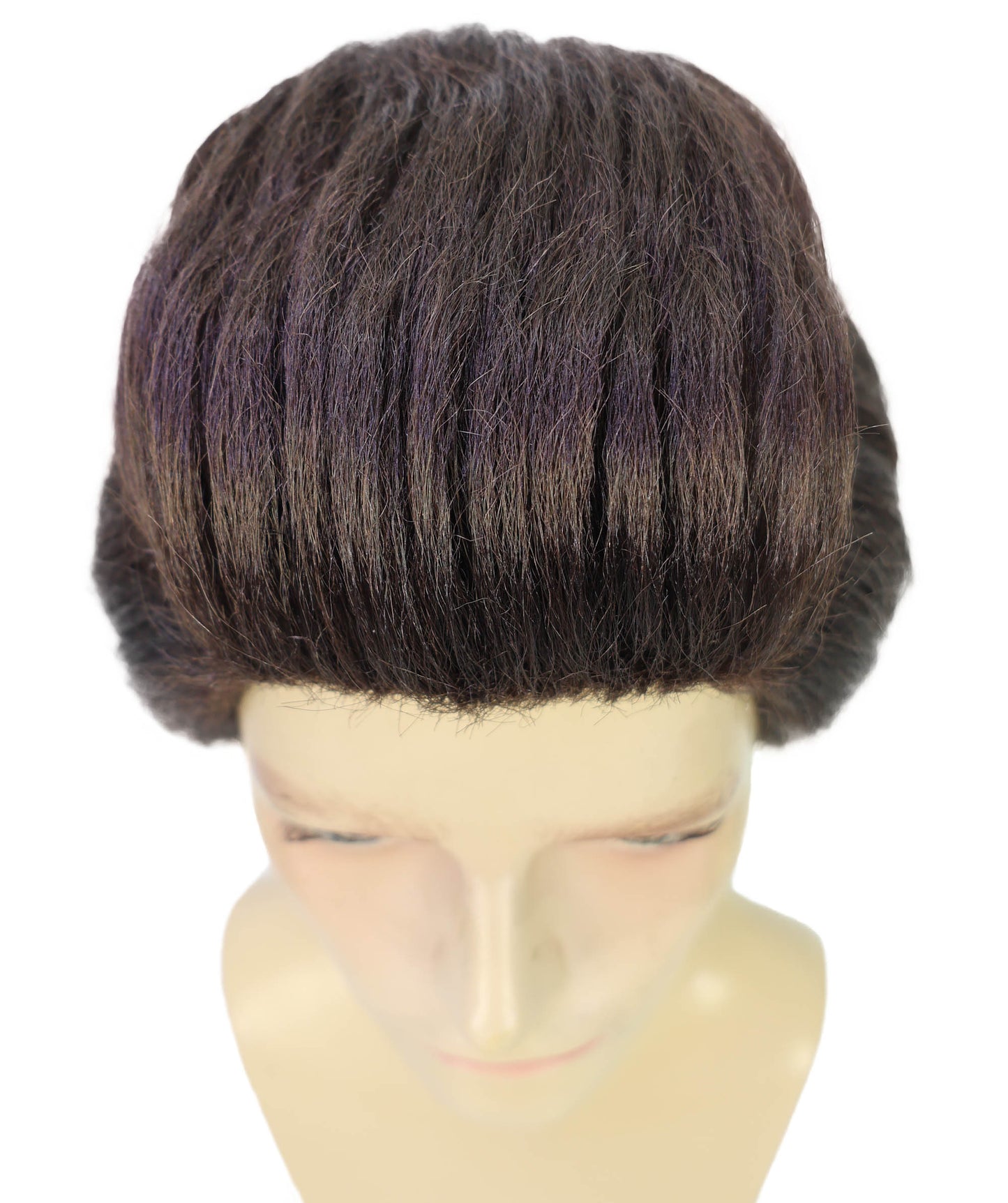 HPO Men’s High Volume Detective Style Brown Wig | Retro Fun Party Wig | Breathable Capless Cap