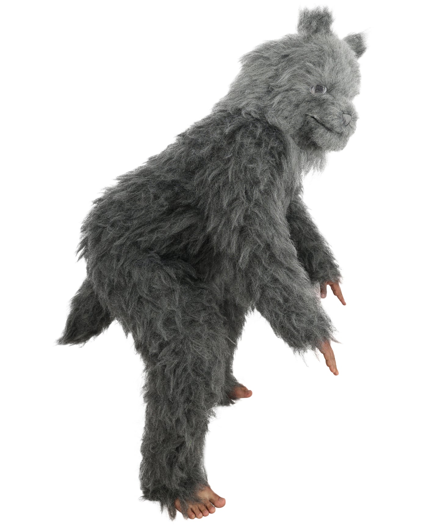 HPO Unisex Dark Grey Wolf Mascot Costume Bundle & Mask Set | Realistic Animal Full Coverage Outfit | Crafted for Parties and Cosplay events