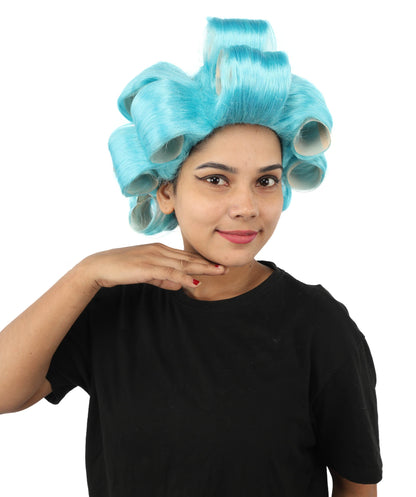 HPO Adult Women's Retro Roller Set Pink Wig | Multiple Color Options, create of synthetic fiber, large cylindrical curler texture, capless cap | Party, Halloween, theater, drag, performance, costume events