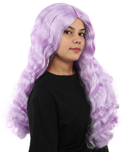 HPO Adult Women's Long Wavy Wig | Multiple Color Options | Center Parted Ginger Curls with Voluminous Ends, Heat Resistant Synthetic Fiber & Breathable Cap | Halloween, Teen Roleplay, Theater, Themed Party & Costume Events