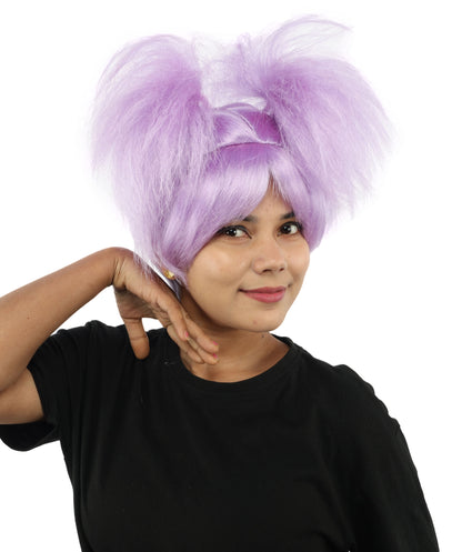 HPO Women’s 15-Inch Orange Spiky Troll Wig | Fun Animated Character | Bright and Bold Look for Halloween, Cosplay, and Themed Party