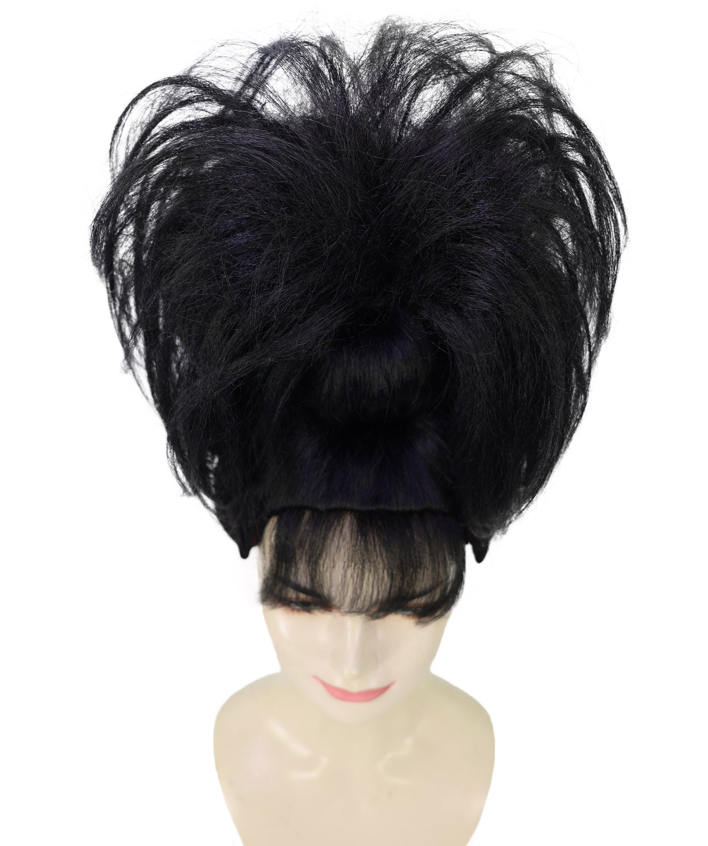 HPO Women's Curly Hip-Hop Style Black Wig – Synthetic Hairpiece for Parties, Festivals, and Stage Events