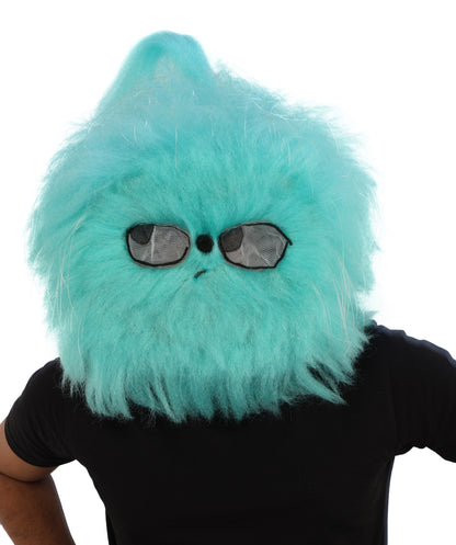 HPO Unisex Blue Furry Monster Costume, Mask and Bundle Set | Full Body Fur Costume with Matching Mask | Soft Plush Halloween Cosplay Outfit for Parties, Mascots & Performers