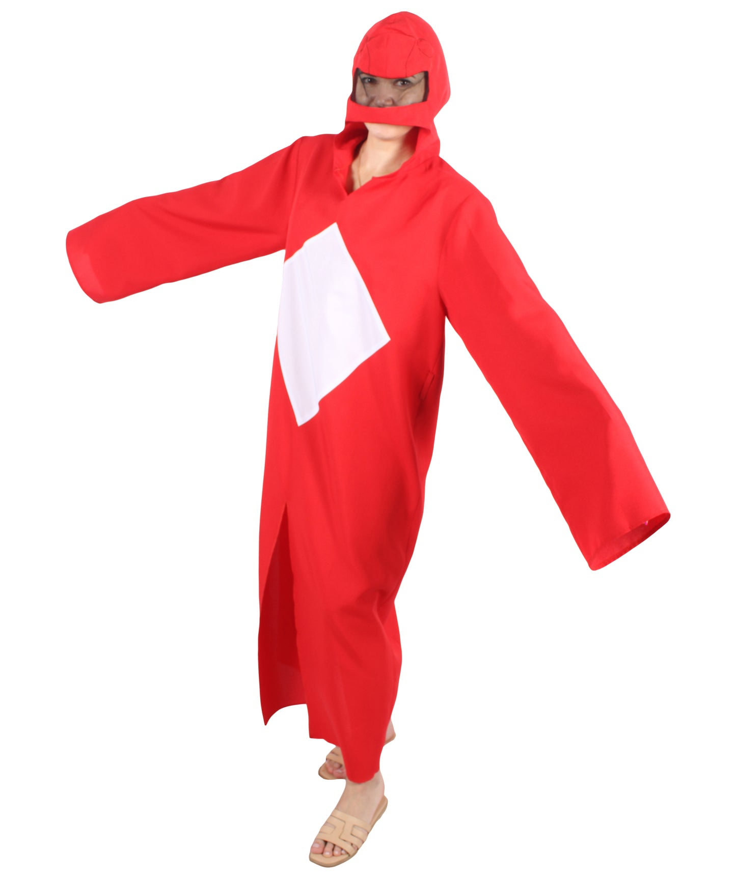 HPO Women's American Superhero Red Robe Costume | Suitable for Halloween | Flame-retardant Synthetic Fabric