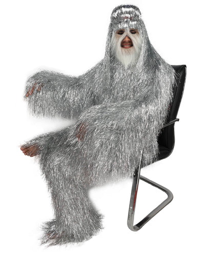 HPO Unisex Teen Extreme Tinsel Hairy Person Costume Bundle & Mask Set - Full-Body Tinsel Hair Suit Extra-Long Costume Wig for Halloween, Cosplay & Parties - Multiple Color Options