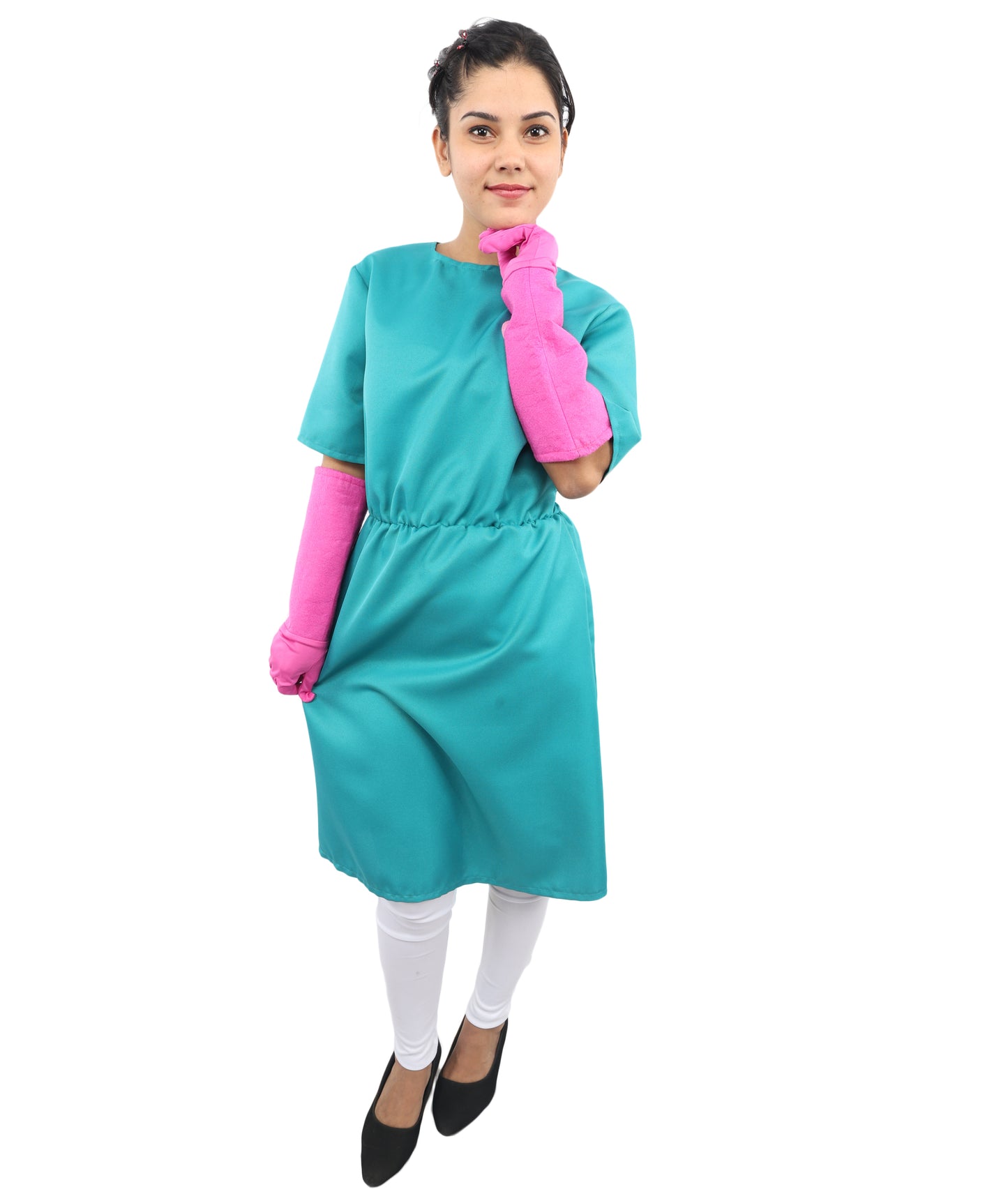 HPO Fantasy Gothic Surgical Costume – Knee Length Gown with Structured Waist Shape |Visual Appearance for Theme Parties