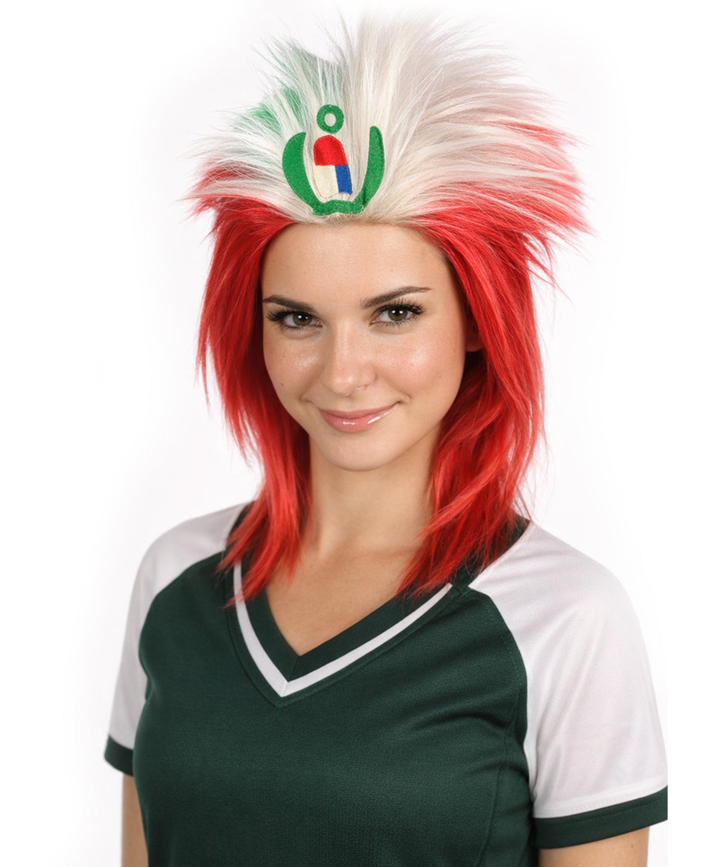 Peru Flag Sports,80's Mullet Wig | Premium Breathable Capless Cap
