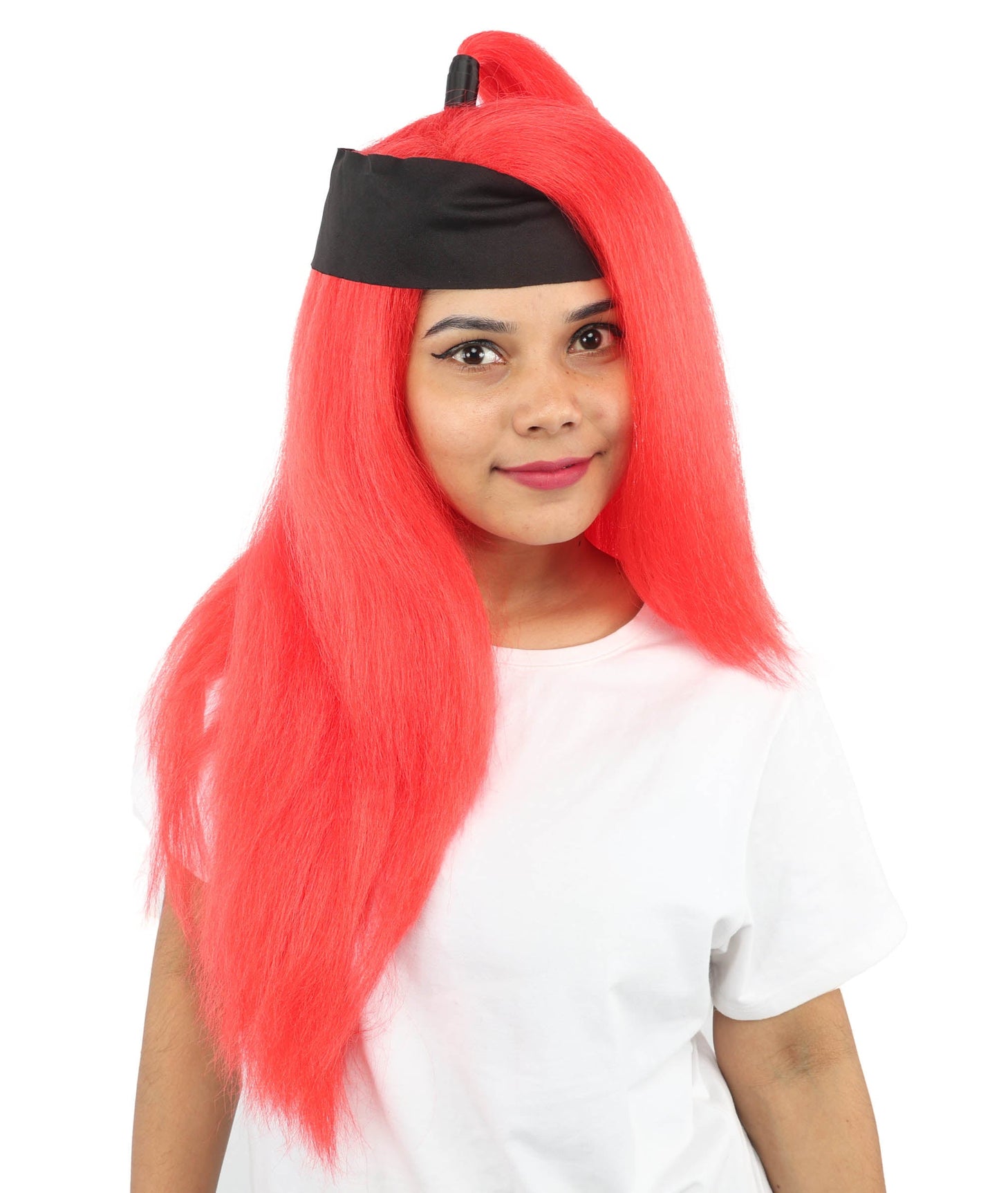 Women's High Ponytail Ninja Wig | Multiple Color Options | Create of synthetic fiber, long straight texture with top-tied fountain, breathable base | Cosplay, Halloween, theater, party, performance, costume events