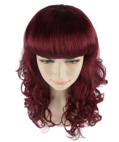 HPO Women's Wig for Fancy Anti-Hero Girl | Long Curly Party Ready Fancy Halloween Wigs | Premium Breathable Capless Cap