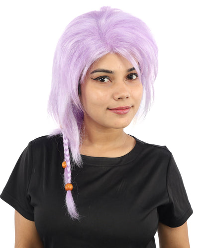 HPO Adult Women's Long Tribal Braided Wig | Multiple Color Options | Dark Shaggy Bob with Beaded Strands, Synthetic Fiber & Breathable Cap | Halloween, Sci-Fi Roleplay, Fantasy Costume