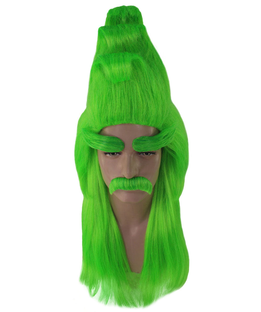 Santa Wig Eyebrows Moustache Full Set | Multiple Holiday Wigs | Premium Breathable Capless Cap